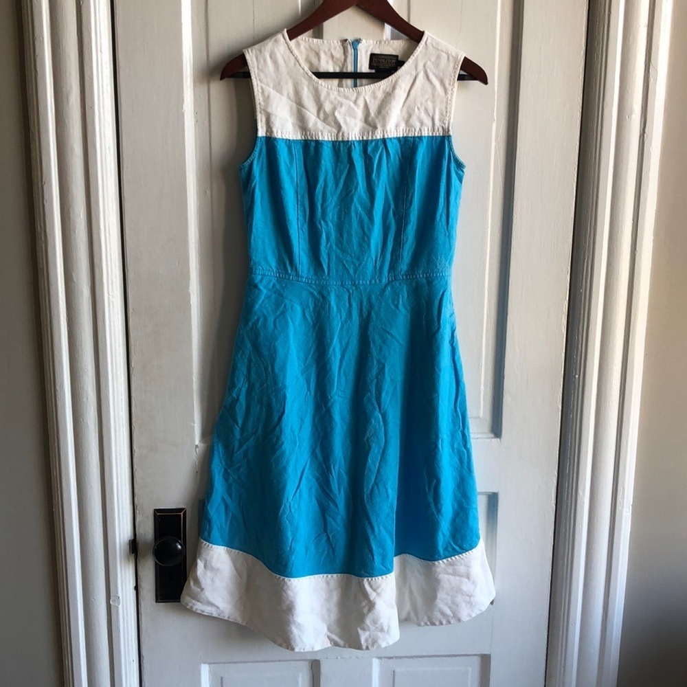 Pendleton Color Block Fit And Flare Crew Neck Sle… - image 1